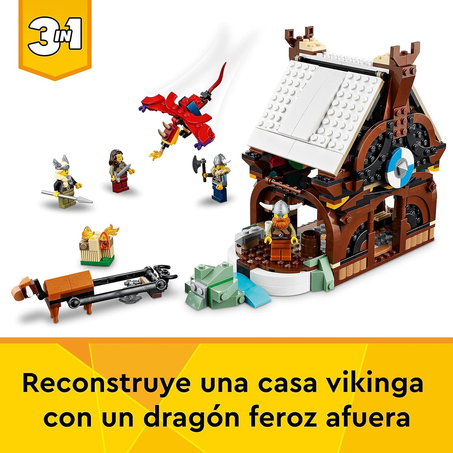 LEGO Creator 3 en 1 31132 Barco Vikingo y Serpiente Midgard
