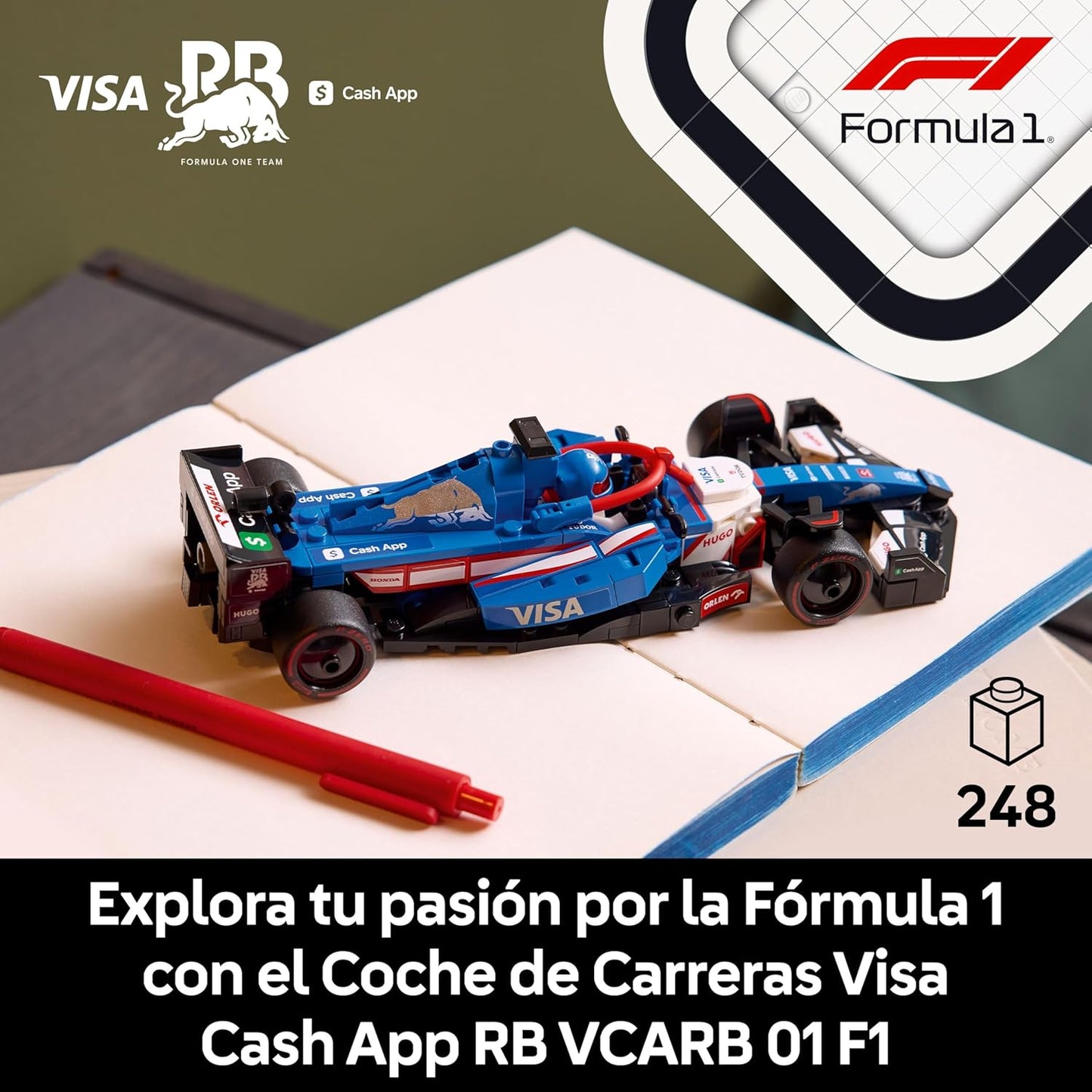 LEGO Speed Champions 77246 Coche de Carreras Visa Cash App RB VCARB 01 F1