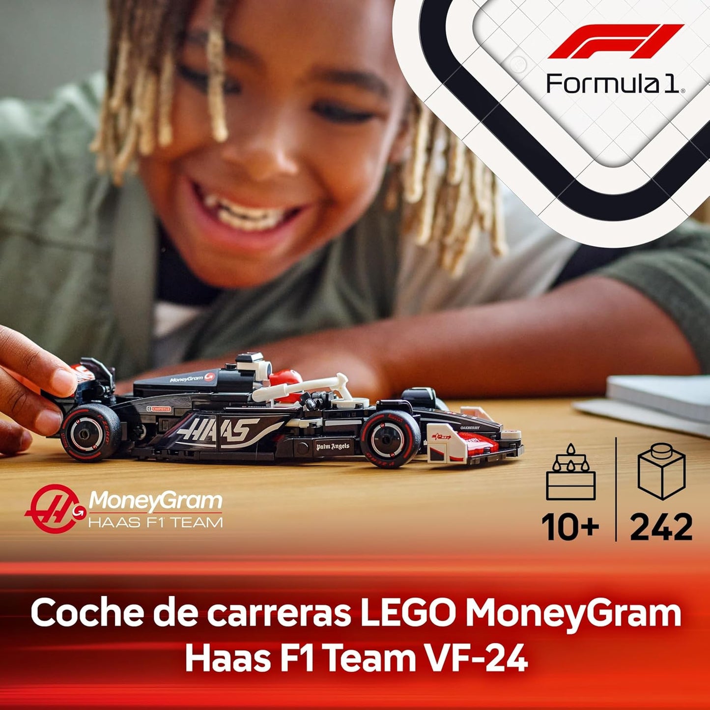 LEGO Speed Champions 77250 Coche de Carreras MoneyGram Haas F1 Team VF-24