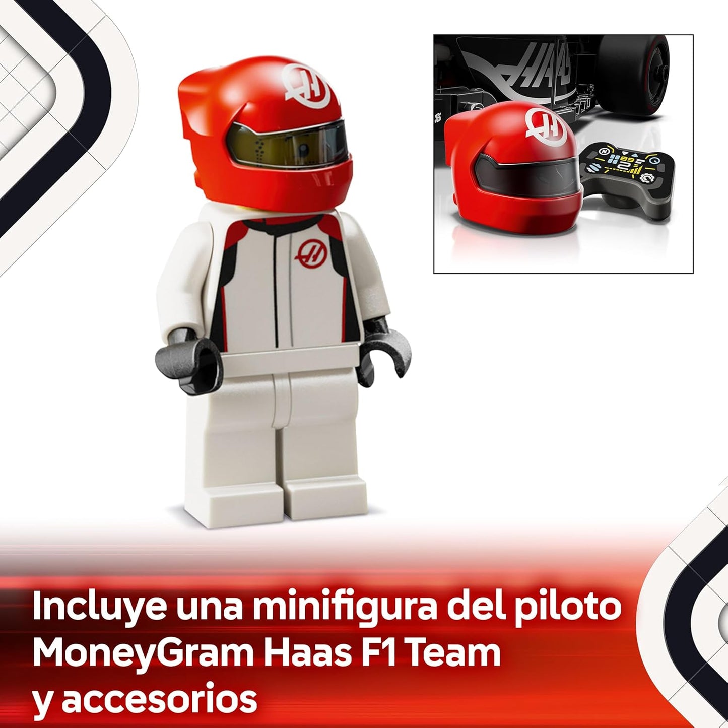 LEGO Speed Champions 77250 Coche de Carreras MoneyGram Haas F1 Team VF-24