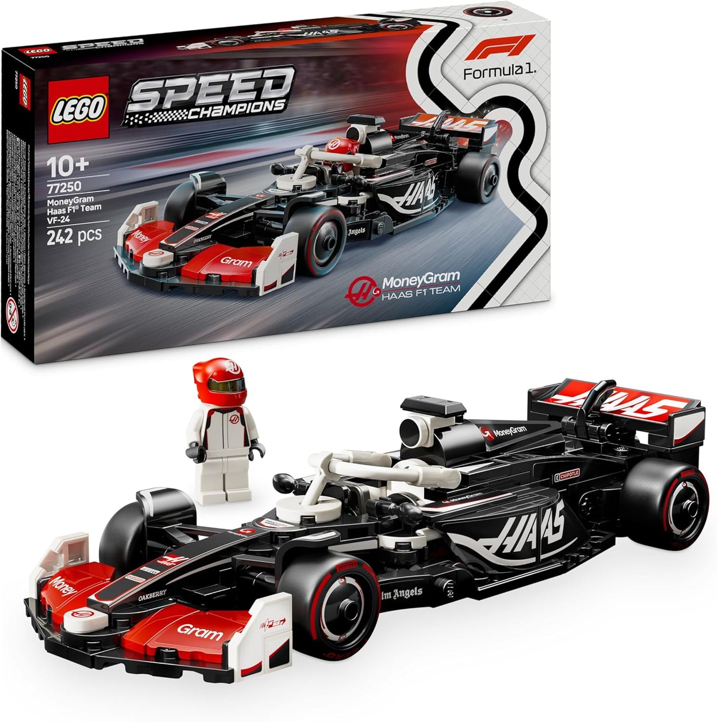 LEGO Speed Champions 77250 Coche de Carreras MoneyGram Haas F1 Team VF-24