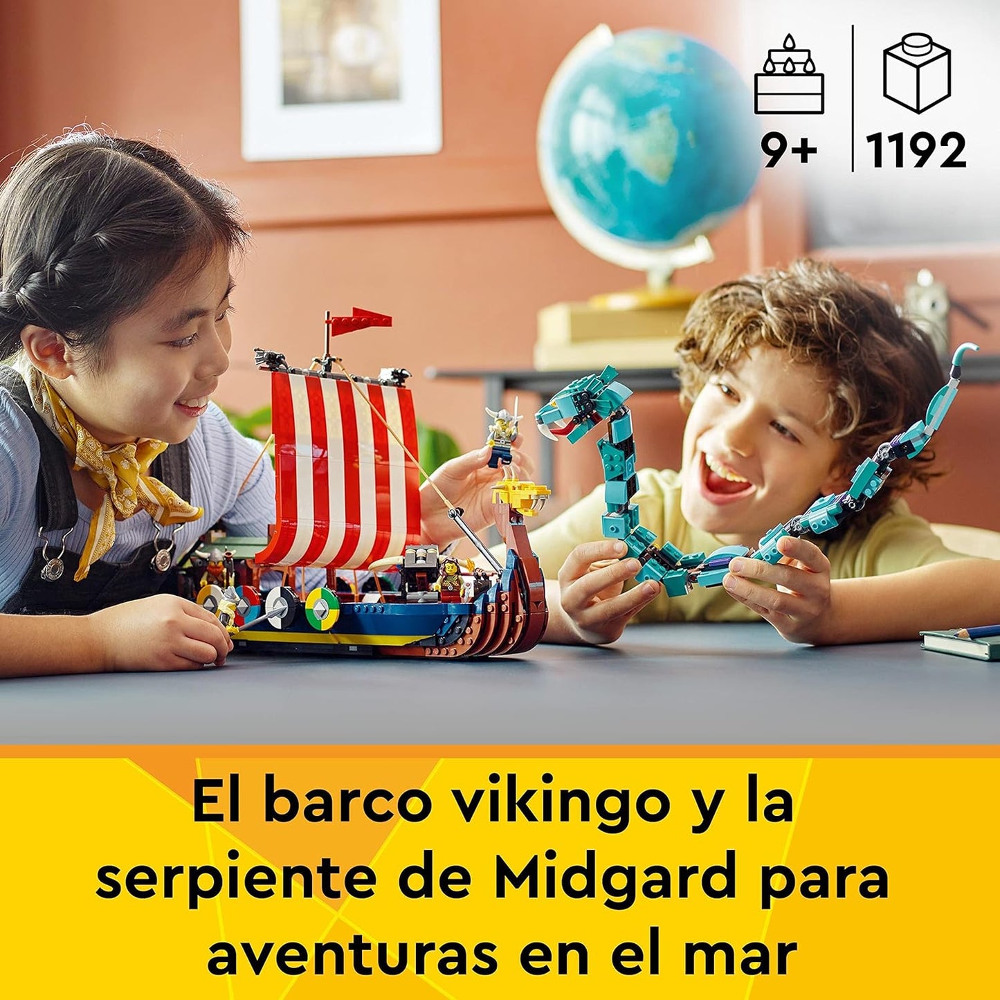 LEGO 31132 Creator 3 en 1 - Barco Vikingo y Serpiente Midgard