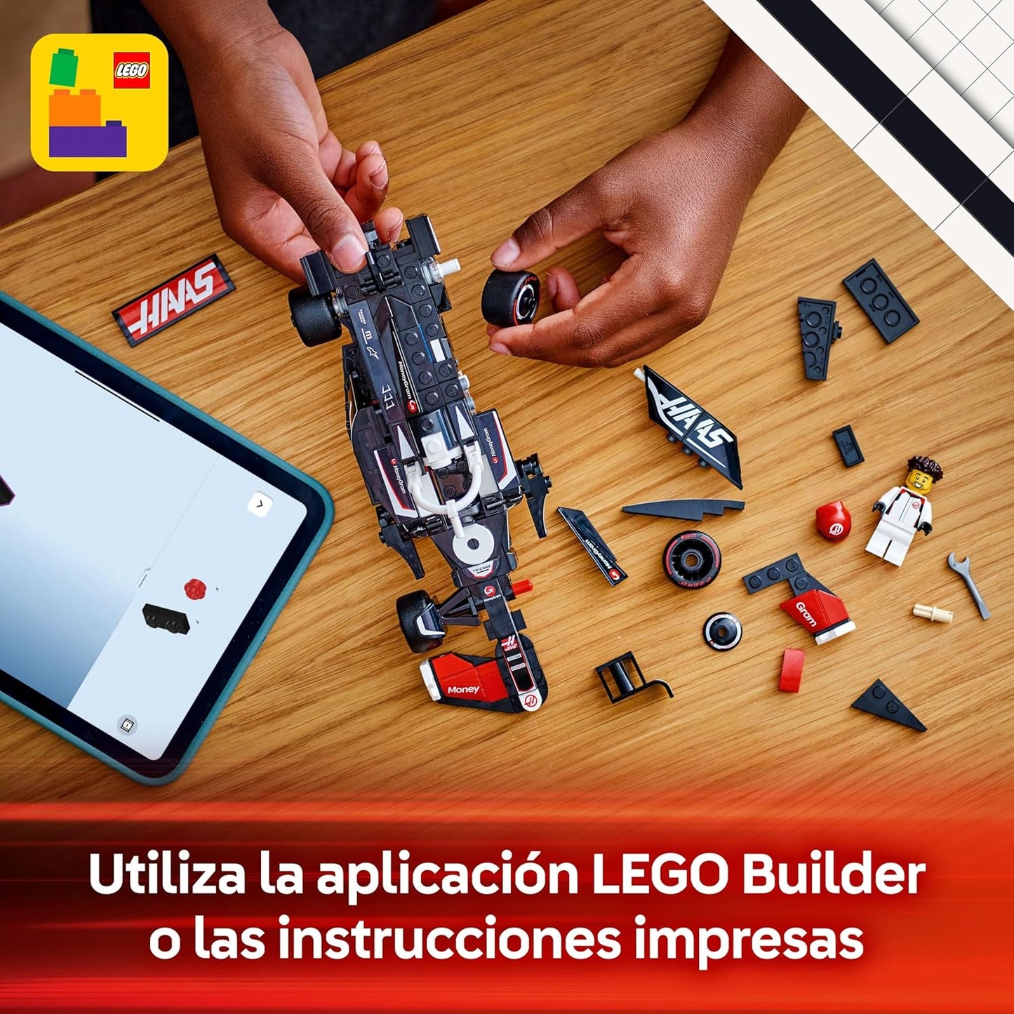 LEGO Speed Champions 77250 Coche de Carreras MoneyGram Haas F1 Team VF-24