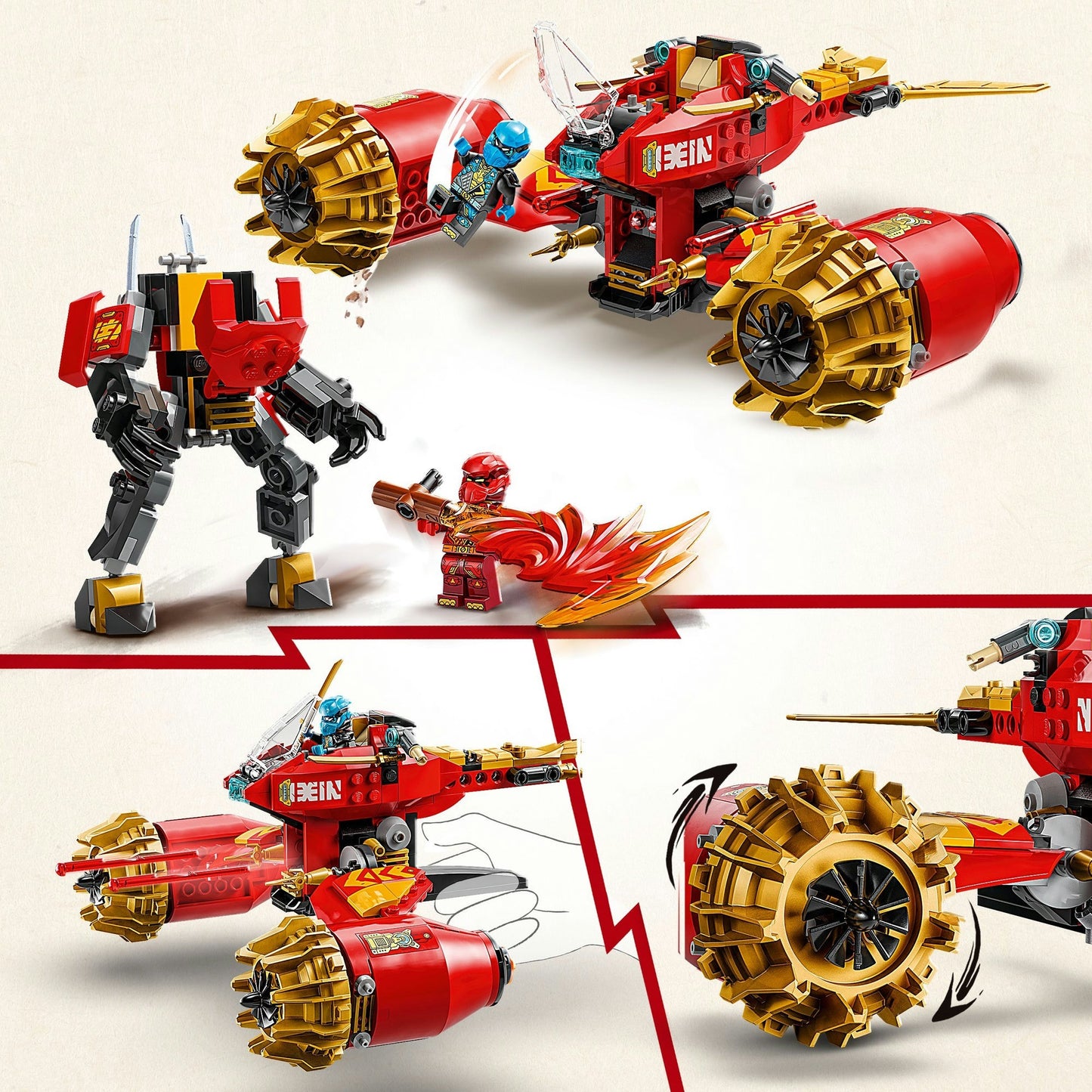LEGO Ninjago 71830 Moto-Meca de la Tormenta de Kai