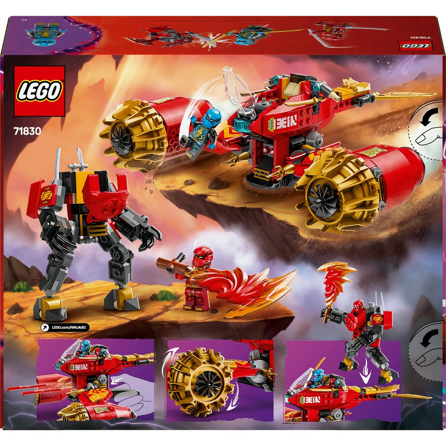 LEGO Ninjago 71830 Moto-Meca de la Tormenta de Kai